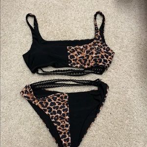cheetah print highwaisted bikini